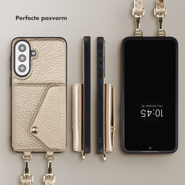 Selencia Sera Telefoonhoes met Koord en Envelop Pashouder Samsung Galaxy A57 (5G) - Champagne