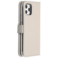 Selencia Echt Lederen Bookcase iPhone 11 Pro - Greige