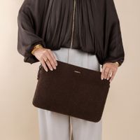 Selencia Teddy Laptophoes 15-16 inch - Laptopsleeve - Choco Brown