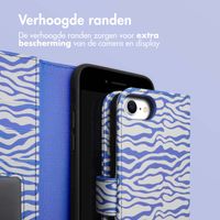 imoshion Design Bookcase iPhone SE (2022 / 2020) / 8 / 7 / 6(s) - White Blue Stripes