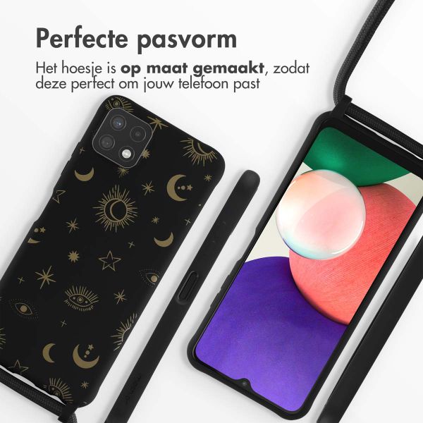 imoshion Siliconen design hoesje met koord Samsung Galaxy A22 (5G) - Sky Black