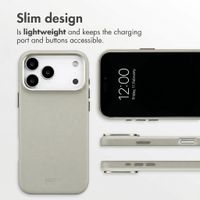 Accezz Leather Case with MagSafe Apple iPhone 18 Pro / 17 Pro - Light Grey