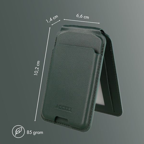 Accezz Magnetische Leren Wallet met standaard - Geschikt voor Apple Find My - Cedar Green