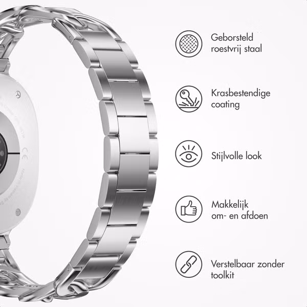 Selencia Chain bandje  - Universeel 18 mm aansluiting - Zilver