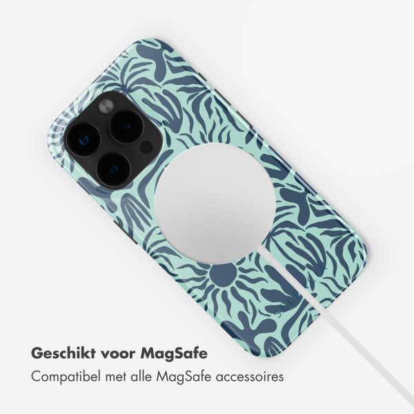 Selencia Vivid Tough Backcover met MagSafe Apple iPhone 15 Pro - Tropical Vibes Light Blue