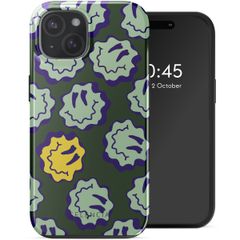 Selencia Vivid Backcover met MagSafe Apple iPhone 15 - Wavy Smiley Green