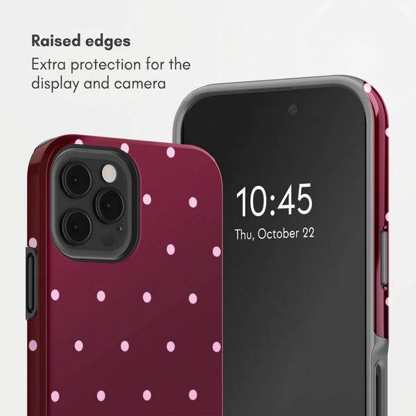 Selencia Vivid Back Cover Apple iPhone 12 (Pro) - Happy Dots Burgundy