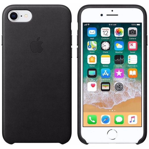Apple Leather Backcover Apple iPhone SE (2022 / 2020) / 8 / 7 - Black