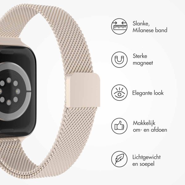 imoshion Slim Milanees bandje Apple Watch Series 1 t/m 9 / SE (38/40/41 mm) | Series 10 (42 mm) - Sterrenlicht