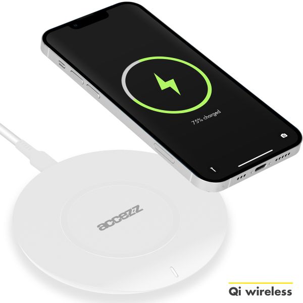 Accezz Qi Soft Touch Wireless Charger iPhone 13 Pro Max - Draadloze oplader - 10 Watt - Wit