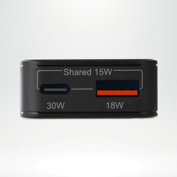 imoshion Powerbank 27.000 mAh + Accezz Ultra Slim GaN Oplader + Accezz USB-C naar USB-C kabel - 1 meter - Zwart
