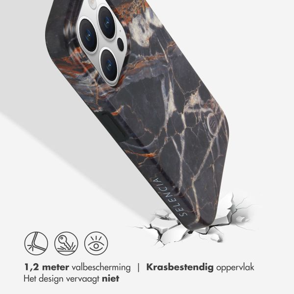 Selencia Aurora Fashion Backcover Apple iPhone 15 Pro - Duurzaam hoesje - 100% gerecycled - Zwart Marmer