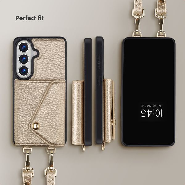 Selencia Sera Phone Case with Cord and Envelope Card Holder Samsung Galaxy S26 - Champagne