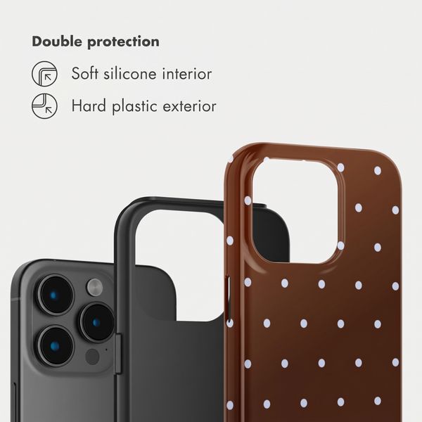 Selencia Vivid Back Cover Apple iPhone 15 Pro - Happy Dots Chocolate