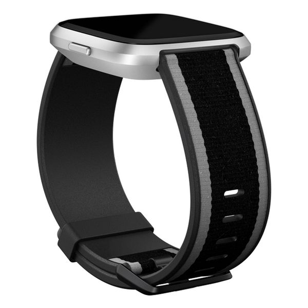 Fitbit Woven band Fitbit Versa / Versa 2 / Versa Lite - Maat S - Grey / Black