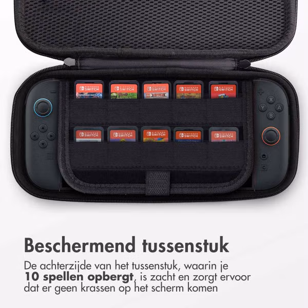 imoshion Nintendo Switch 2 Case met ritsvak - Hoes Nintendo Switch 2 / Switch (OLED) met handvat - Zwart
