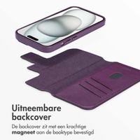 Accezz Leather Bookcase 2-in-1 met MagSafe iPhone 15 - Heath Purple