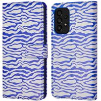 imoshion Design Bookcase Samsung Galaxy A53 - White Blue Stripes