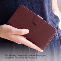 Selencia Genuine Leather Book Case Apple iPhone 13 - Burgundy