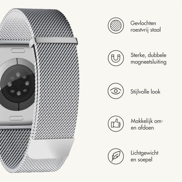 imoshion Milanees magnetisch bandje Apple Watch | 38/40/41/42 mm - Zilver