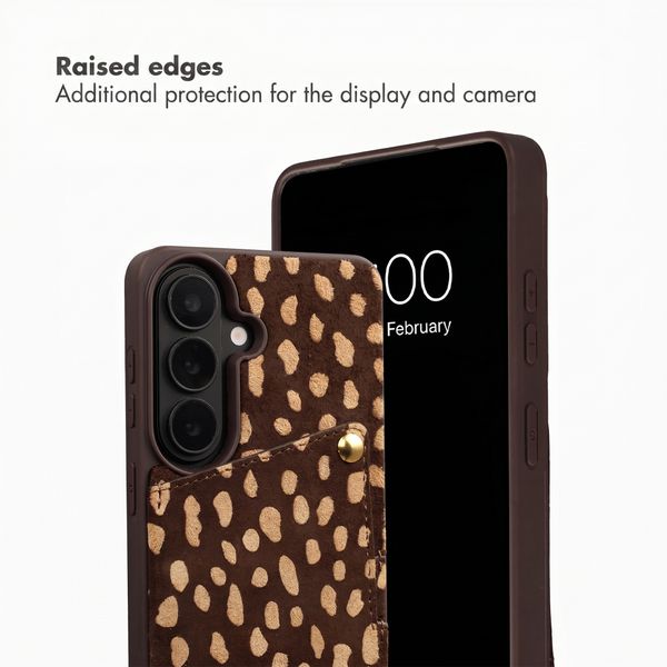 Selencia Nova Real Leather Back Cover with Card Holder Samsung Galaxy S26 - Fawn Chic