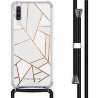 imoshion Design hoesje met koord Samsung Galaxy A70 - Grafisch Koper - Wit / Goud