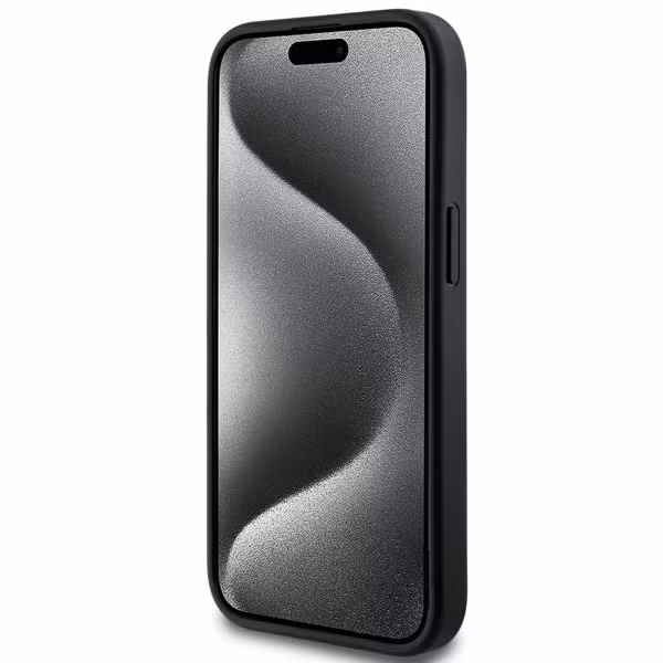 Guess 4G Metal Logo Backcover MagSafe Apple iPhone 15 - Zwart