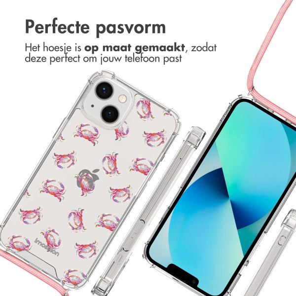 imoshion Design hoesje met koord Apple iPhone 13 - Crab Watercolor