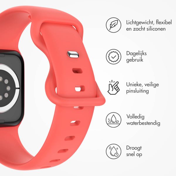 imoshion Siliconen⁺ bandje Apple Watch Series 1 t/m 9 / SE (38/40/41 mm) | Series 10 (42 mm) - Coral - Maat S/M