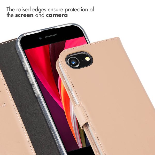 Selencia Genuine Leather Book Case Apple iPhone 17e / 16e - Dusty Pink