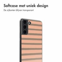 imoshion Design hoesje Samsung Galaxy S22 - Striped Peach Reverse