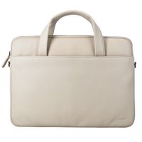 Accezz Leather Laptoptas 16 inch - Beige