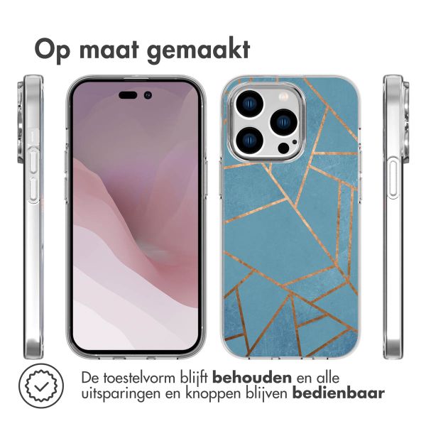 imoshion Design hoesje iPhone 14 Pro - Grafisch Koper / Blauw