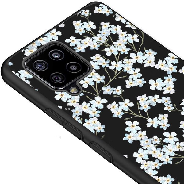 imoshion Design hoesje Samsung Galaxy A42 - Bloem - Wit / Zwart