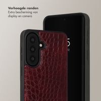 Selencia Nova Croco Telefoonhoes met Koord en Pashouder Samsung Galaxy A57 (5G) - Burgundy