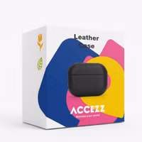 Accezz Echt Leren Case  Apple Airpods Pro - Donkerblauw
