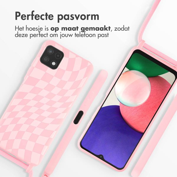 imoshion Siliconen design hoesje met koord Samsung Galaxy A22 (5G) - Retro Pink