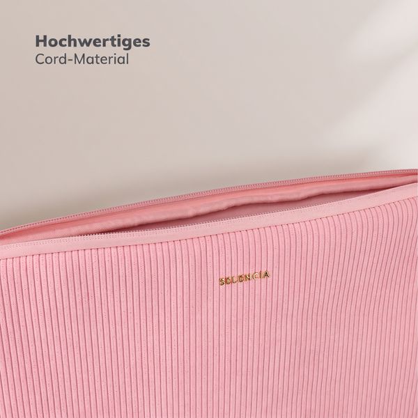 Selencia Corduroy Laptop hoes 13-14 inch - Laptopsleeve - Soft Blush