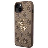 Guess 4G Metal Logo Backcover iPhone 14 - Bruin