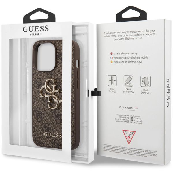 Guess 4G Metal Logo Backcover Apple iPhone 13 Pro Max - Bruin