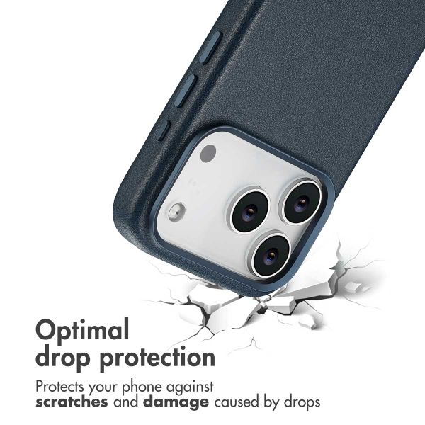 Accezz Leather Back Cover with MagSafe Apple iPhone 17 Pro - Nightfall Blue
