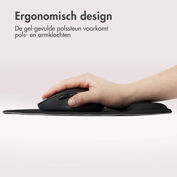 imoshion Ergonomische muismat - Muismat met polssteun - 30 x 25 cm - Zwart