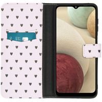 imoshion Design Softcase Bookcase Galaxy A12 - Hearts Allover White