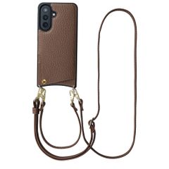 Selencia Nova Telefoonhoes met Koord en Pashouder Samsung Galaxy A57 (5G) - Mocha Brown