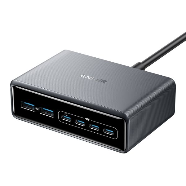 Anker Prime Charger 200 watt GaN | Dockingstation met 6 poorten