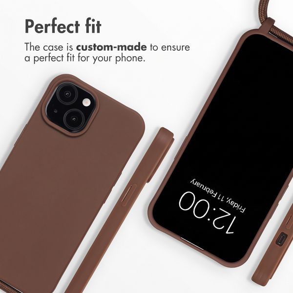 imoshion Silicone Case with Strap Apple iPhone 15 - Brown
