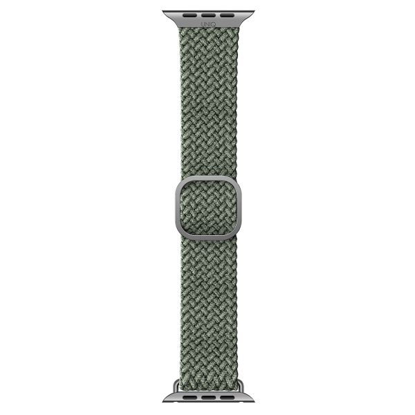 Uniq Aspen Braided bandje Apple Watch Series 1 t/m 9 / SE (38/40/41 mm) | Series 10 (42 mm) - Cypress Green