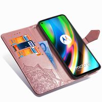 Mandala Bookcase Motorola Moto G9 Plus - Rosé Goud
