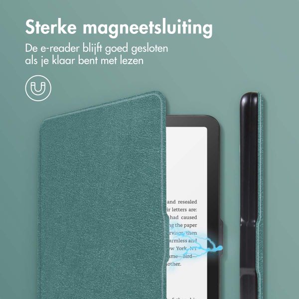imoshion Slim Hard Case Bookcase Amazon Kindle Paperwhite (2024) / Paperwhite Signature Edition (2024) / Colorsoft (2024) / Colorsoft Signature Edition (2024) - Donkergroen