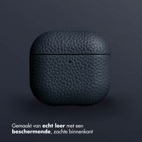 Accezz Echt Leren Case AirPods 4  Donkerblauw